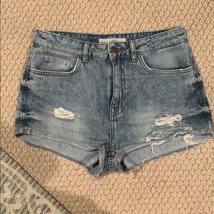 High waisted denim shorts